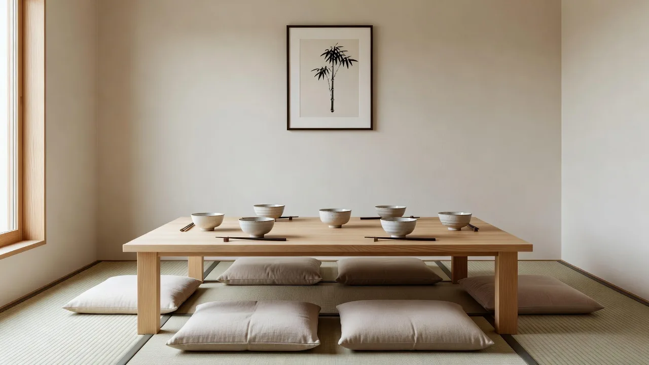 Dining area with low table